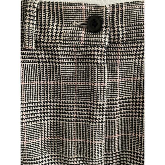 L.L.Bean Houndstooth Plaid Midi Skirt Size 6 A-Line Classic Tailored Wool Blend - Picture 2 of 6
